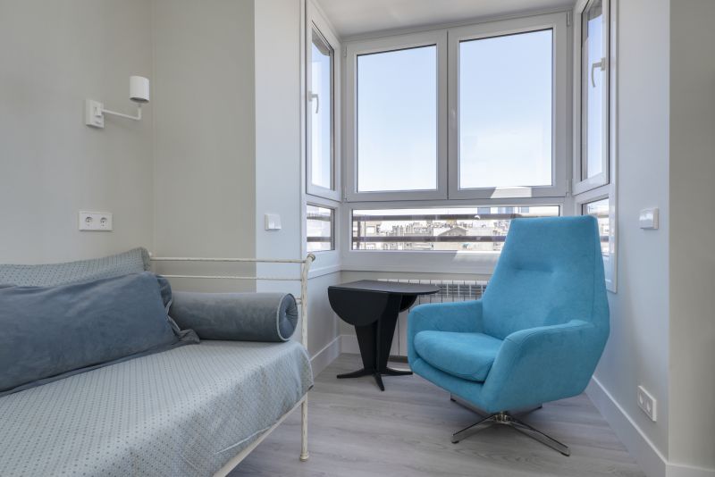 Bay window addition to a living room